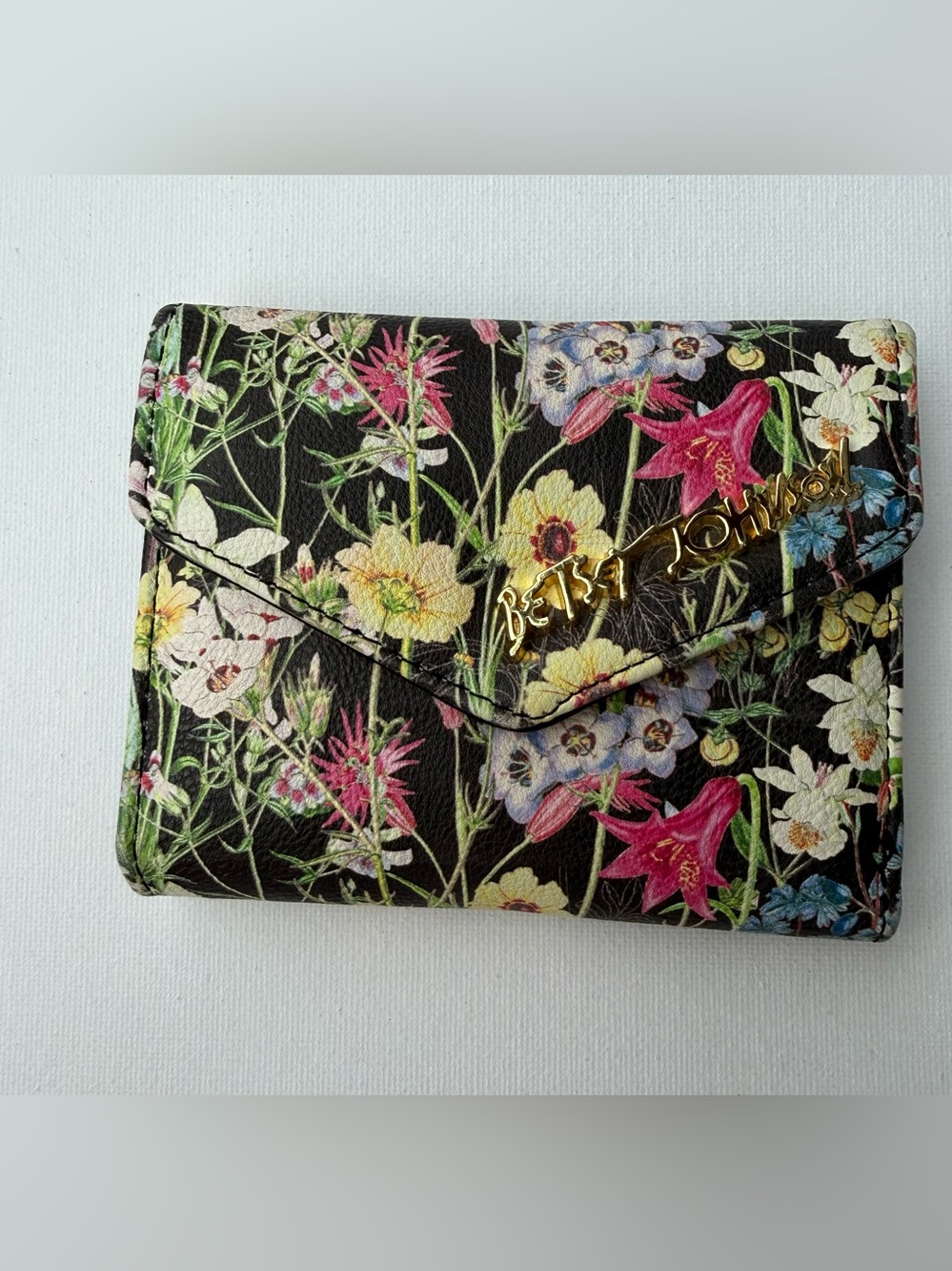 Betsey Johnson Floral Envelope Wallet - Black Multi